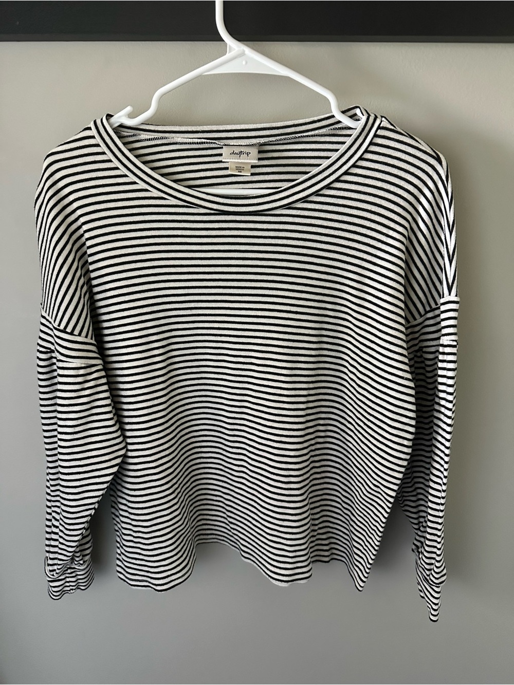 Daytrip Black & White Striped Long Sleeve Tee